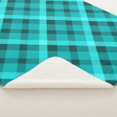 Cooles elegantes türkisfarbenes Kariertes Mittelsh Sherpadecke (3/4)