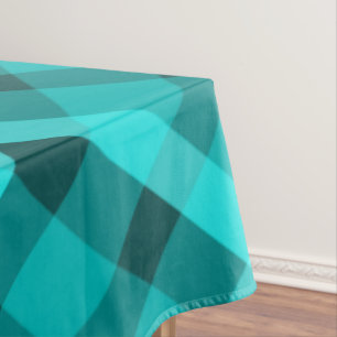 Cooles elegantes türkisfarbenes Kariertes Tablett Tischdecke
