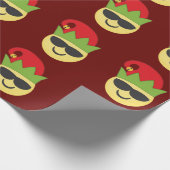Cooles Elf Emoji Geschenkpapier (Ecke)