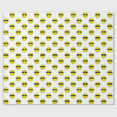 Cooles Emoji stellen mit Sonnenbrillen gegenüber Geschenkpapier (Flach)
