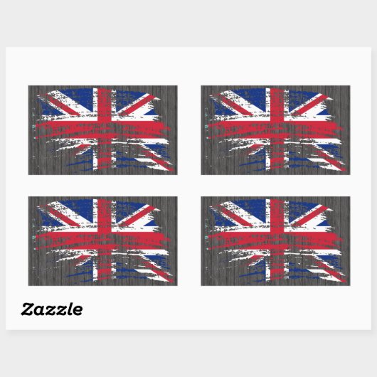 Cooles englisches Flagdesign Rechteckiger Aufkleber (Blatt)