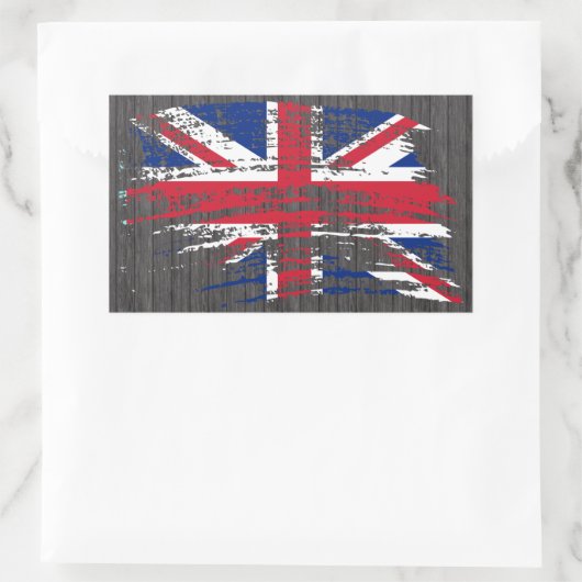 Cooles englisches Flagdesign Rechteckiger Aufkleber (Tasche)