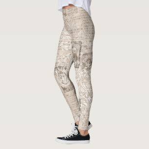 Cooles Ephemera News Print Muster Leggings