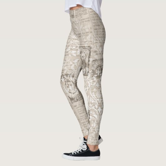 Cooles Ephemera News Print Muster Leggings (Links)