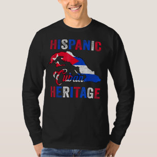 Cooles Erbe Kuba Flagge Hispanisches Erbe T-Shirt