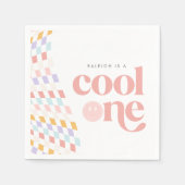 Cooles erhabenes Mädchen Serviette (Vorderseite)