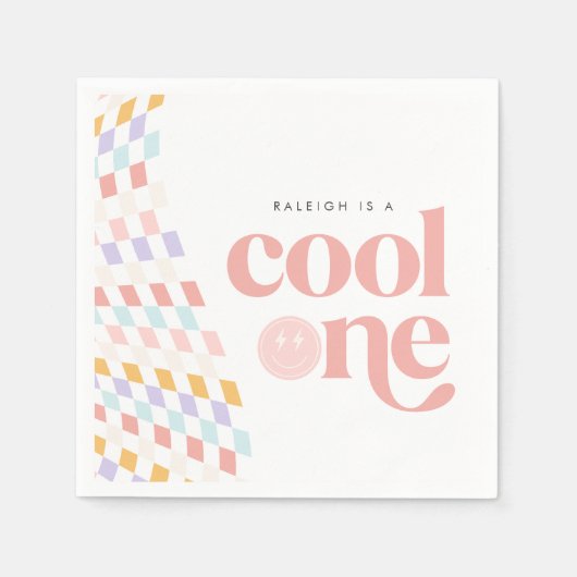 Cooles erhabenes Mädchen Serviette (Vorderseite)