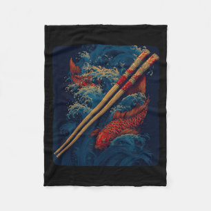 Cooles Essstäbchen-Design mit Koi-Karpfen-Kostüm Fleecedecke