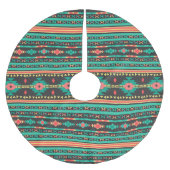 Cooles ethnisch geometrisches Stammesmuster Polyester Weihnachtsbaumdecke (Vorderseite)