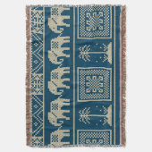 Cooles ethnisches Muster Trendy Elefanten blau Decke (Vorderseite Vertikal)