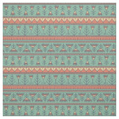 Cooles ethnisches Muster Türkis Hintergrund Trendy Stoff (Muster)