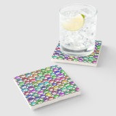 Cooles Faces Pattern + Ihre Idee Steinuntersetzer (Seitenansicht)