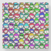 Cooles Faces Pattern + Ihre Idee Steinuntersetzer (Vorderseite)