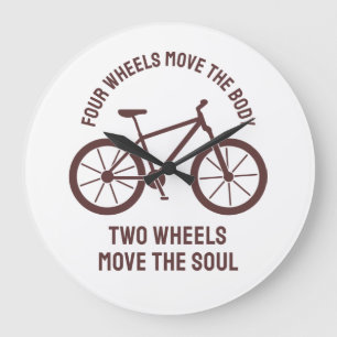 Cooles Fahrraddesign - Zwei Räder bewegen das Soul Große Wanduhr
