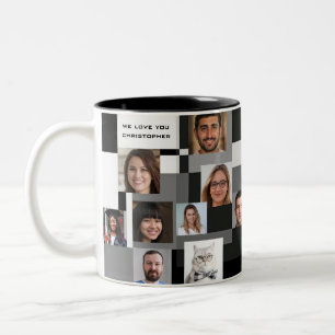 Cooles Familiengeschenk für Männer 20 Fotos Liebe  Zweifarbige Tasse