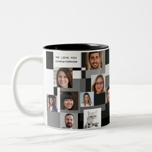 Cooles Familiengeschenk für Männer 20 Fotos Liebe Zweifarbige Tasse (Links)