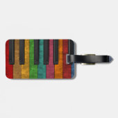 Cooles, farbenfroh antikes Grunge-Effekt-Klavier Gepäckanhänger (Rückseite horizontal)
