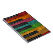 Cooles, farbenfroh antikes Grunge-Effekt-Klavier Notizblock (Rechte Seite)