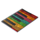 Cooles, farbenfroh antikes Grunge-Effekt-Klavier Notizblock (Linke Seite)