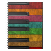 Cooles, farbenfroh antikes Grunge-Effekt-Klavier Notizblock (Vorderseite)