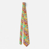 Cooles, farbenfrohes, psychedelisches Wellenmuster Krawatte (Rückseite)