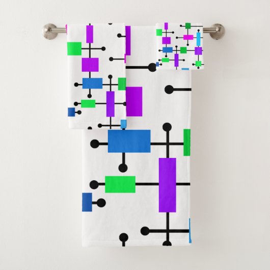 Cooles Farbgitter Badhandtuch Set (Insitu)