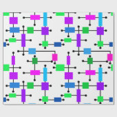 Cooles Farbgitter Geschenkpapier (Flach)