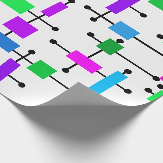 Cooles Farbgitter Geschenkpapier (Ecke)