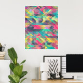 Cooles, farbiges geometrisches Dreiecksmuster Poster (Heimbüro)