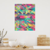 Cooles, farbiges geometrisches Dreiecksmuster Poster (Küche)