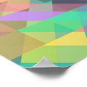 Cooles, farbiges geometrisches Dreiecksmuster Poster (Ecke)