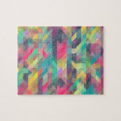 Cooles, farbiges geometrisches Dreiecksmuster Puzzle (Horizontal)