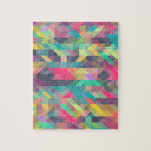 Cooles, farbiges geometrisches Dreiecksmuster Puzzle (Vertikal)