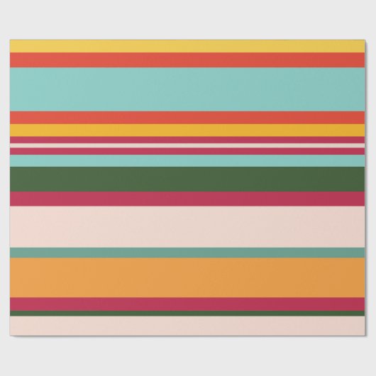 Cooles, farbiges und lustiges Streifenmuster Geschenkpapier (Flach)