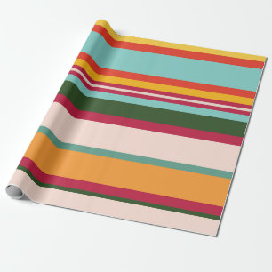 Cooles, farbiges und lustiges Streifenmuster Geschenkpapier