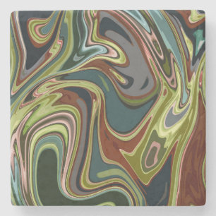 Cooles farblich simuliertes Acrylschwirbeln Steinuntersetzer