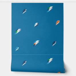 Cooles, feines Blitzmuster auf blau Tapete