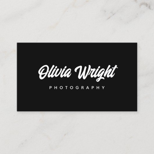 Cooles feines Signaturskript, schwarz Beruflich Visitenkarte (Vorderseite)
