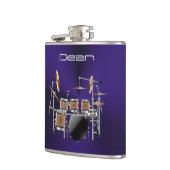 Cooles Felsen-Trommel-Set auf metallischer lila Flachmann (Links)