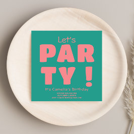 Cooles Fett Rosa Lasse Teil Typografie Retro Gebur Einladung