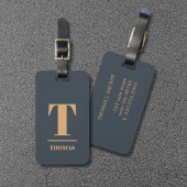 Cooles Fettmonogramm Deep Blue Brown Gepäckanhänger