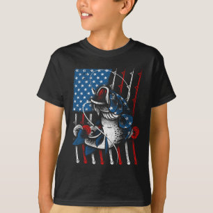Cooles Fischen Für Männer Frauen Amerikanische Fla T-Shirt