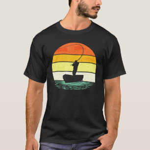 Cooles Fischerboot Angler Meer Fisch Retro T-Shirt