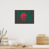 Cooles Flaggendesign in Bangladesch Poster (Küche)