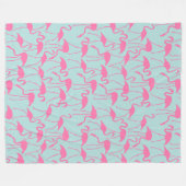 Cooles Flamingo-Muster Fleecedecke (Vorderseite (Horizontal))