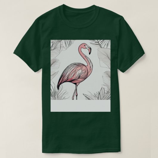 Cooles Flamingo Portrait Graphic T-Shirt (Design vorne)