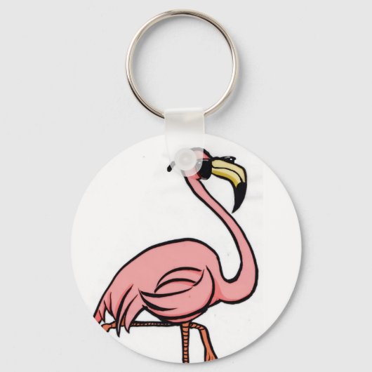 cooles Flamingo rund um die Schlüsselkette Schlüsselanhänger (Vorderseite)