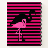 Cooles Flamingo Schwarz/Rosa Streifen Monogramm Notizblock (Rückseite)