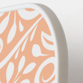 Cooles florales Elegante Peach Mit Monogramm Name Pickleball Schläger (Linke Seite)