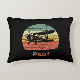 Cooles Flugzeug & Sonnenuntergang, Vintag Retro-St Dekokissen